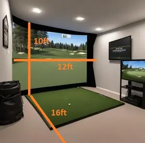 Room dimensions for a golf simulator
