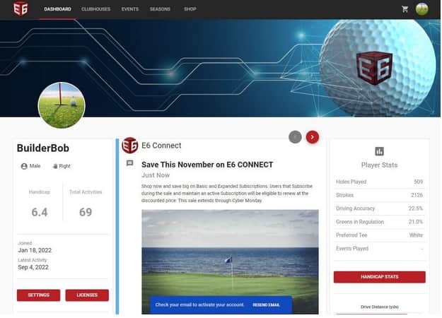 E6 Connect Golfer Profile