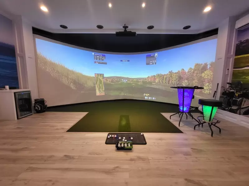 luxury custom golf simulator install