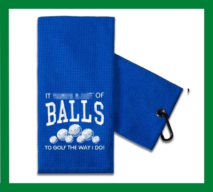 It takes balls golf towel