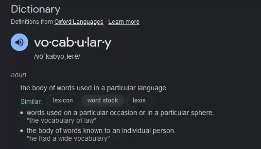 Vocabulary Definition